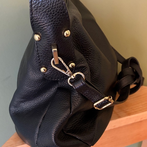 Vera Pelle Black Leather Shoulder Bag - Picture 3 of 8